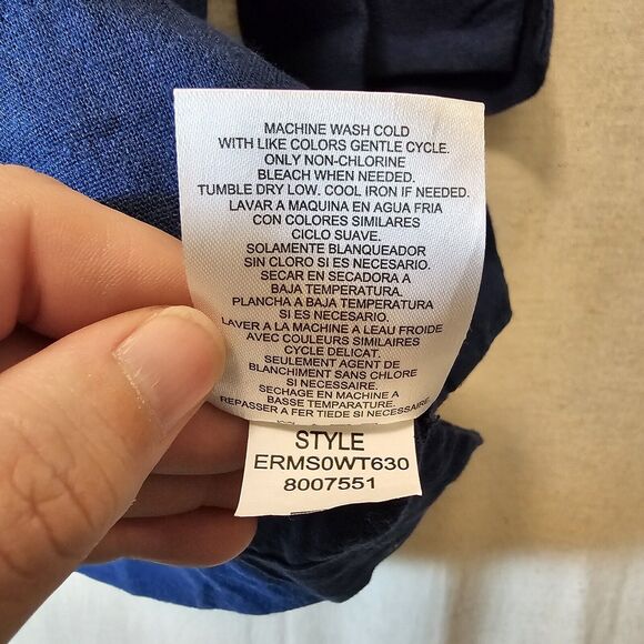 Ellen Tracy Linen Blend Navy Blue 3/4 Sleeve Loose Fit Hoodie Large - Picture 4 of 9